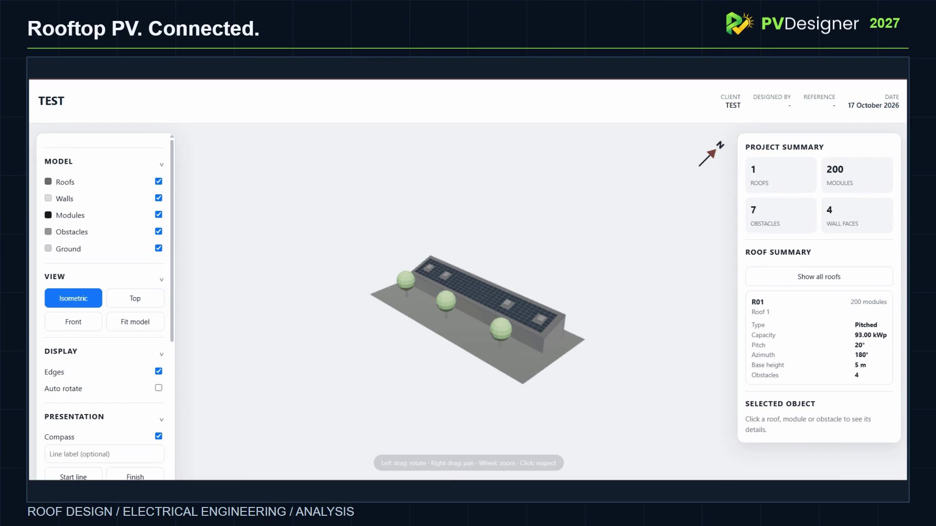 PVDesigner rooftop solar design workflow